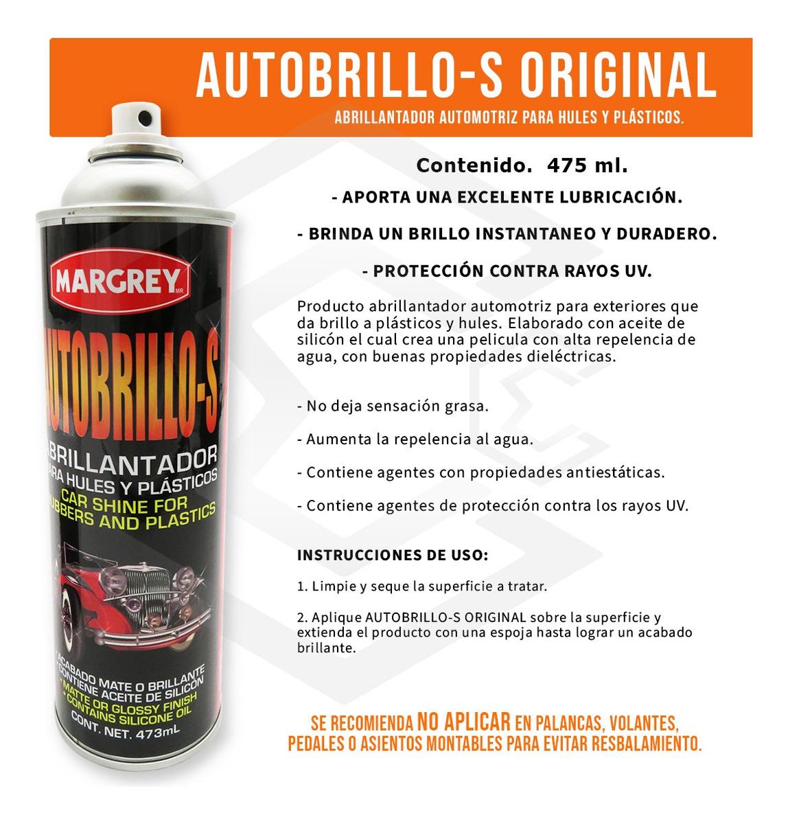 12 Abrillantador Plastico Autobrillo S Aerosol 473ml Margrey