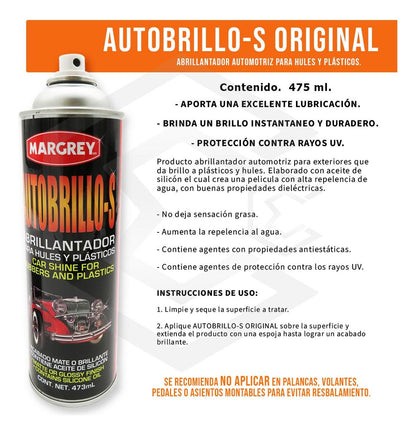 12 Abrillantador Plastico Autobrillo S Aerosol 473ml Margrey