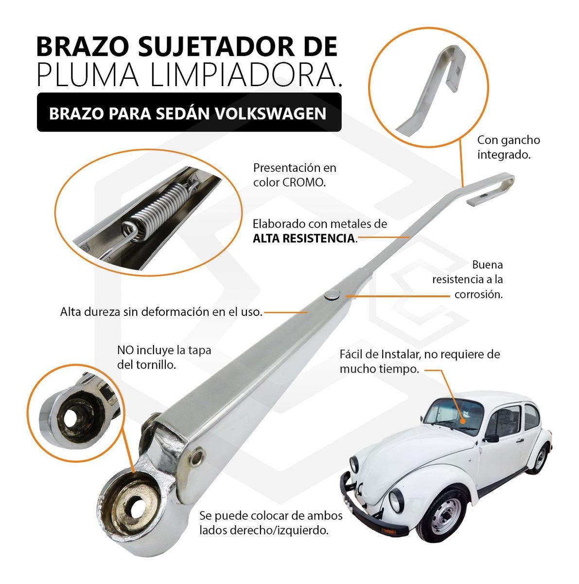 1 Brazo Limpiador Vw Sedan Vocho 1600 72-03 Cromados