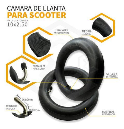 1 Cámara Para Llantas 8.5x2 Pulgadas Scooter Eléctrico 90°